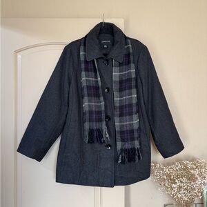 London Fog | Women’s Wool Blend Pea Coat | Size 1X Dark Gray color